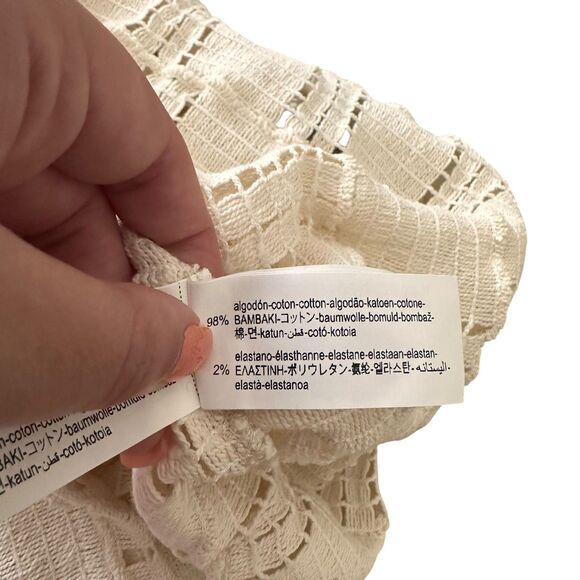 ZARA Knit Combo Crochet Midi Dress Ecru NWT Medium - Picture 6 of 6